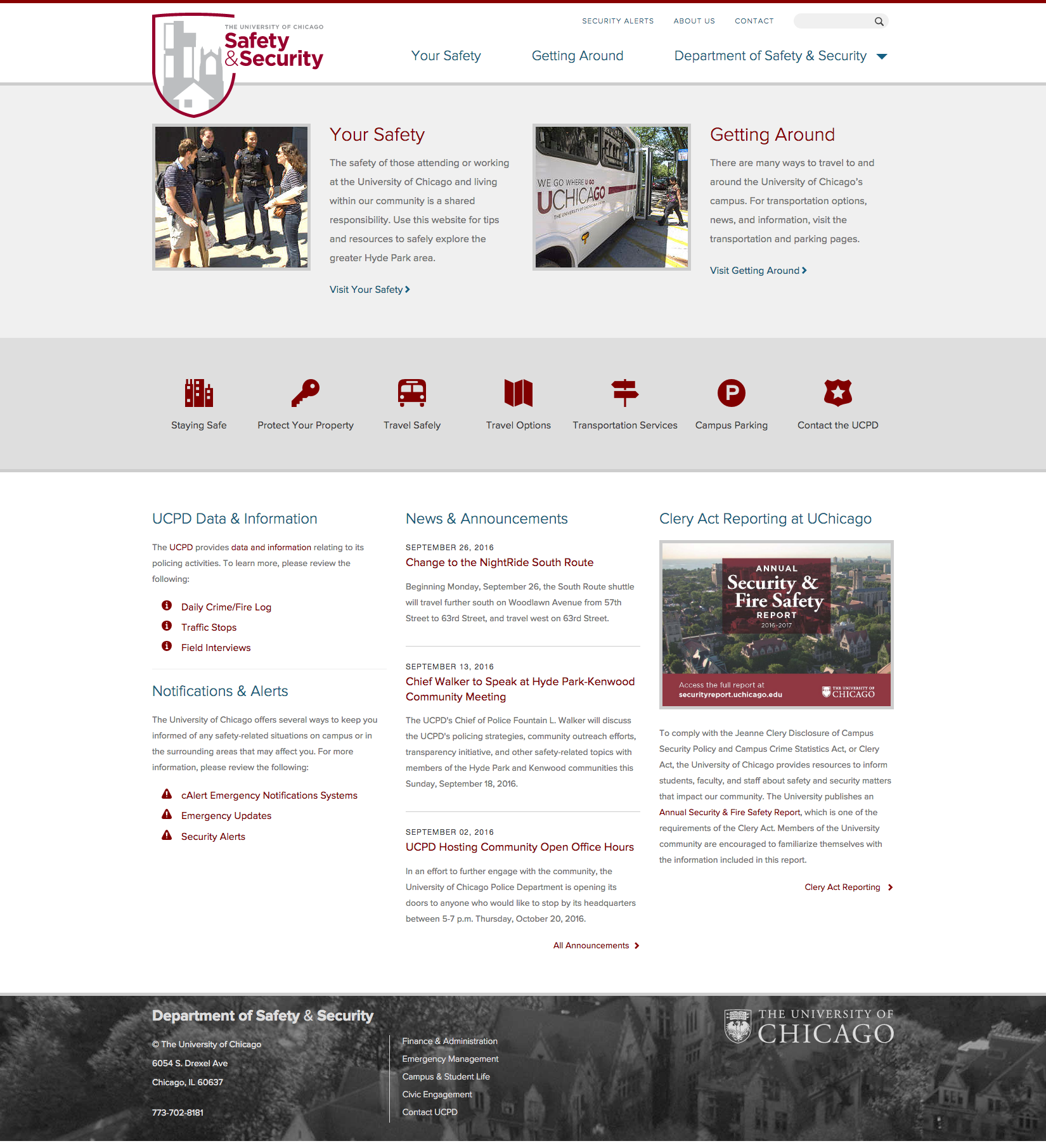 Safety and Security site screenshot