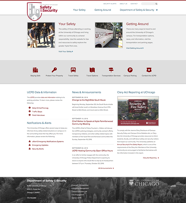Safety and Security site screenshot thumbnail